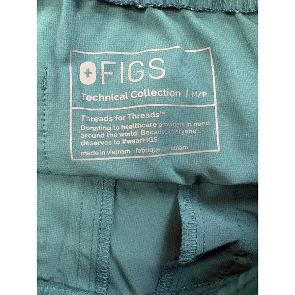 FIGS Technical Yola Teal Green Straight Leg Active Scrub Pants‎ Workwear Cargo M - Picture 3 of 9